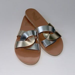 Ancient Greek Sandals gold and silver metallic size 9